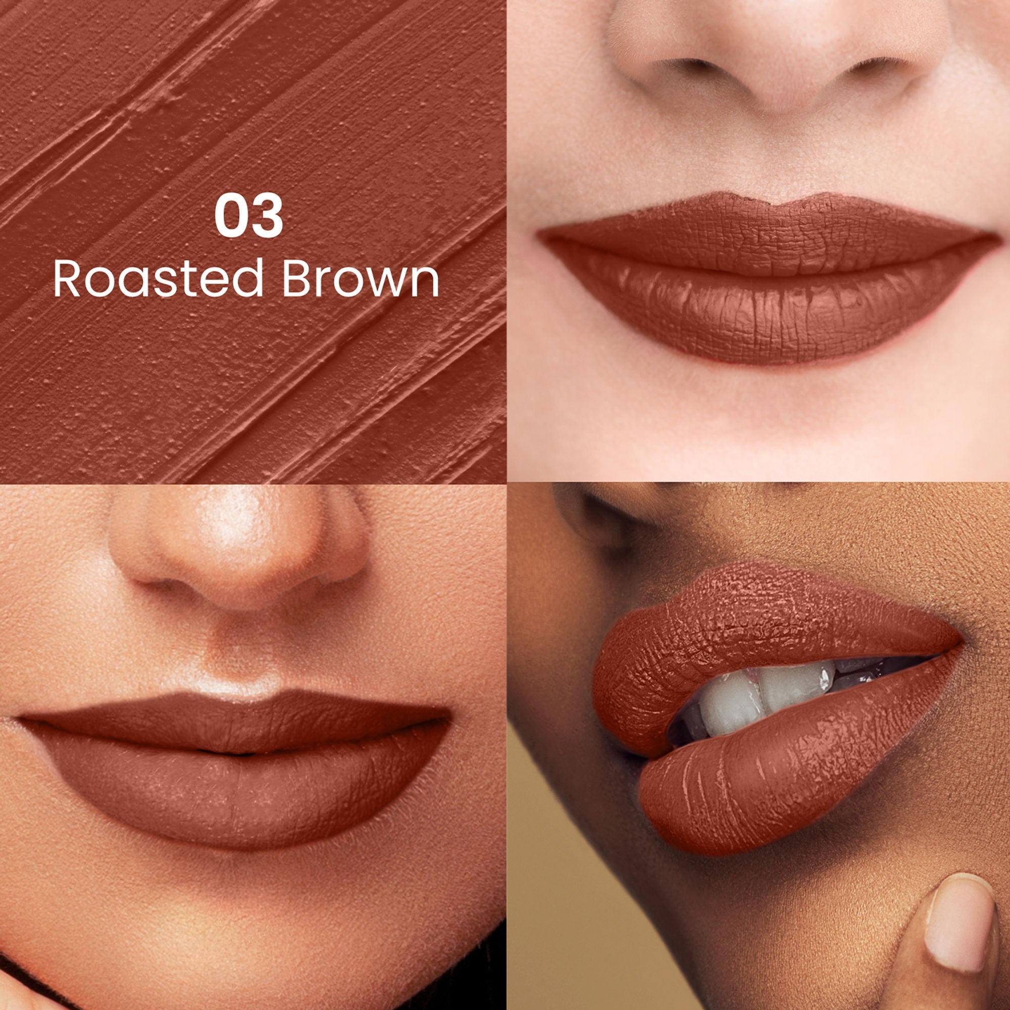 Swiss Beauty Satin Comfort Smooth Glide, Highly Pigmented , Ultra Hydrating Lipstick - 3 Roasted Brown
