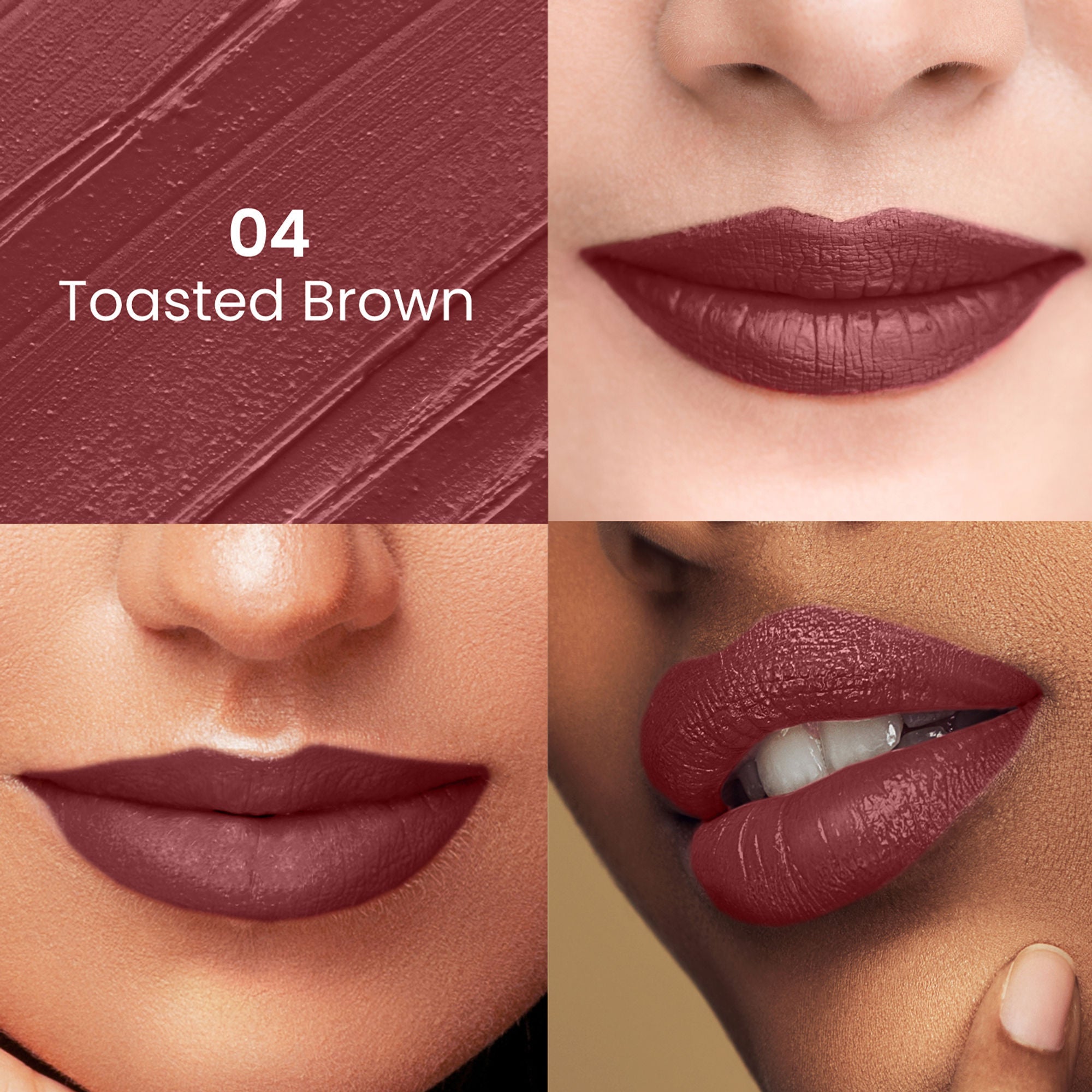 Swiss Beauty Satin Comfort Smooth Glide, Highly Pigmented , Ultra Hydrating Lipstick - 4 Toasted Brown