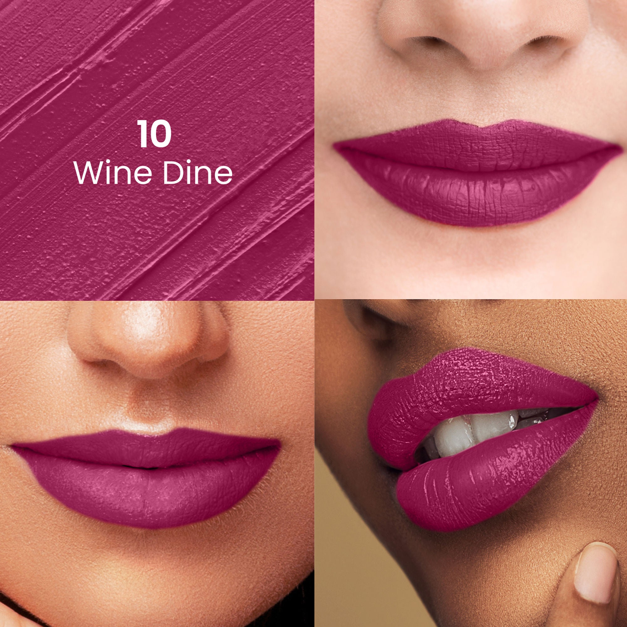 Swiss Beauty Satin Comfort Smooth Glide, Highly Pigmented , Ultra Hydrating Lipstick - 10 Wine Dine