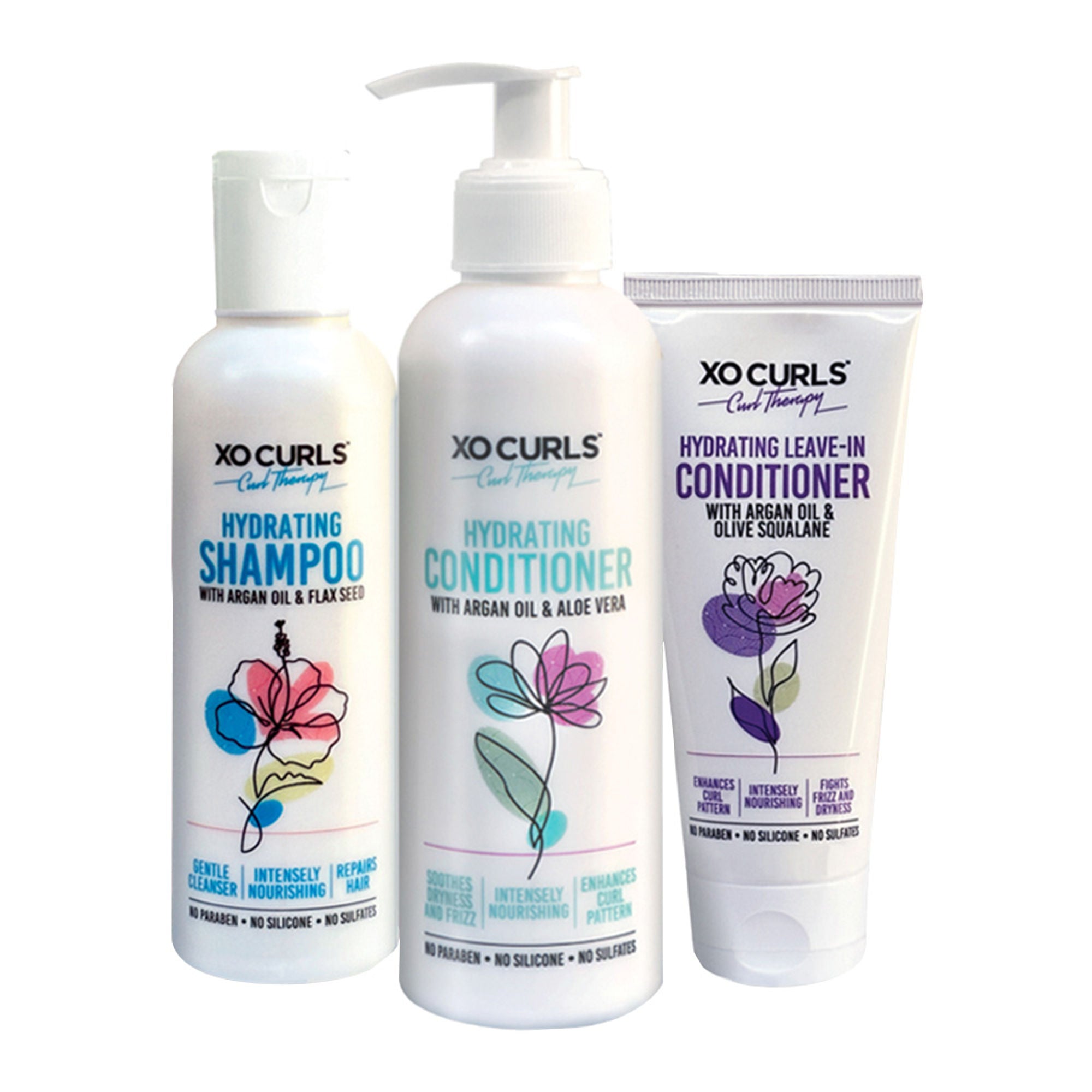 XO Curls Shampoo, Conditioner & Leave-In Conditioner Combo