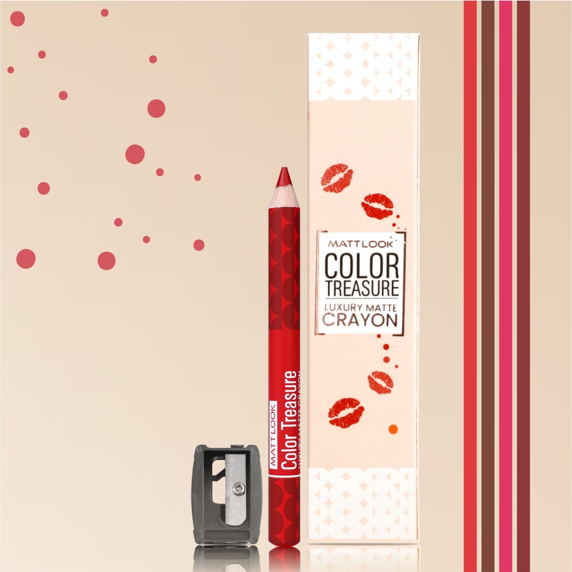 Matt Look Color Treasure Luxury Matte Lip Pencil Crayon - 02 Fire Ruby