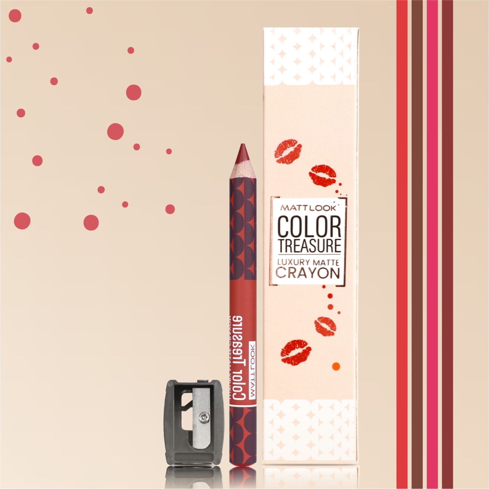 Matt Look Color Treasure Luxury Matte Lip Pencil Crayon - 05 Real Burgundy