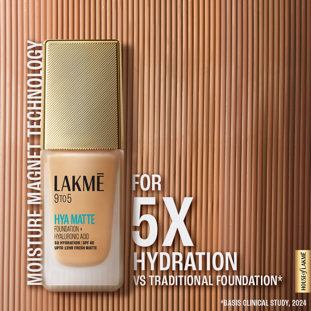 Lakme 9to5 Hya Matte Foundation + Hyaluronic Acid - Warm Creme