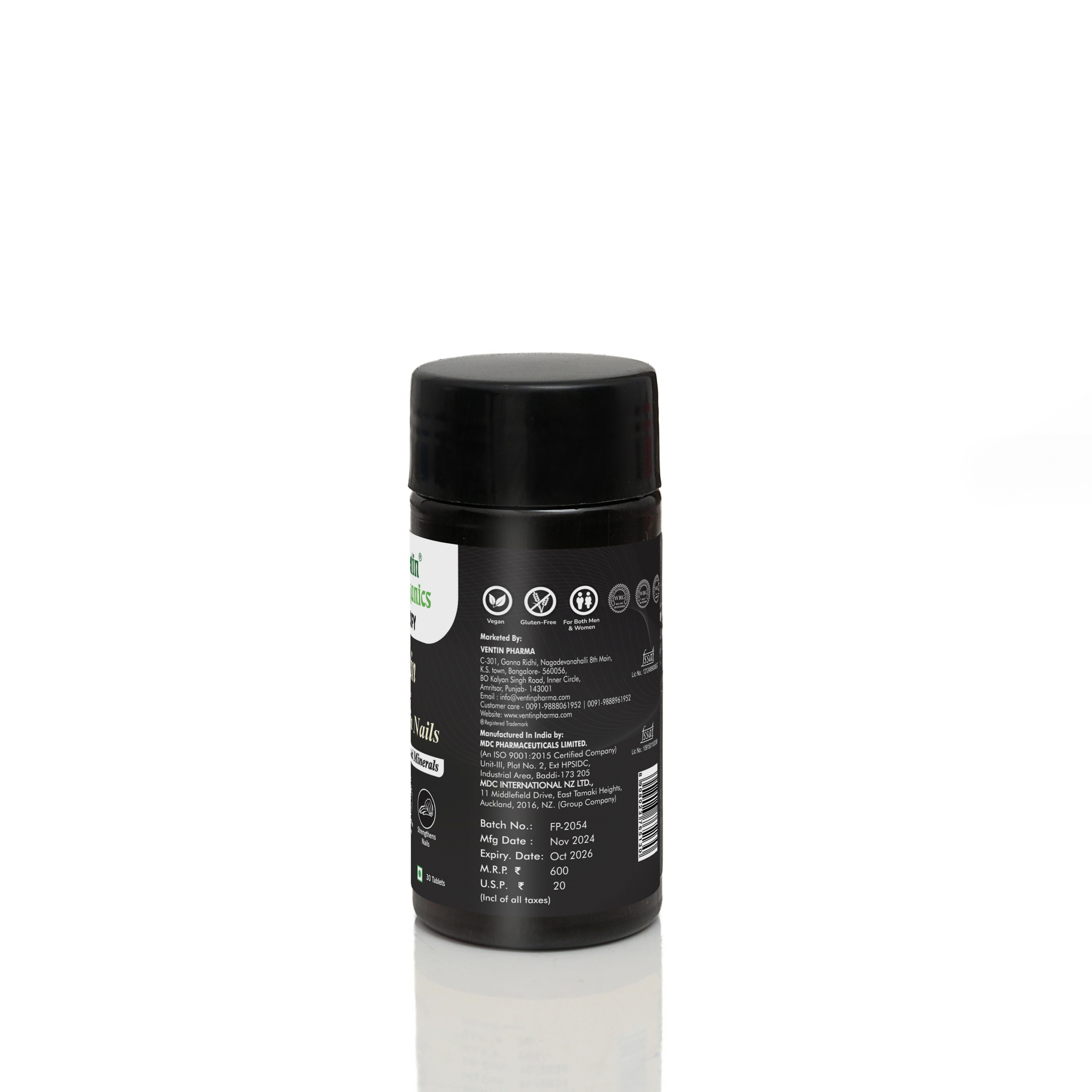 Ventin Organics Glossify Biotin Hair, Skin & Nails Tablets