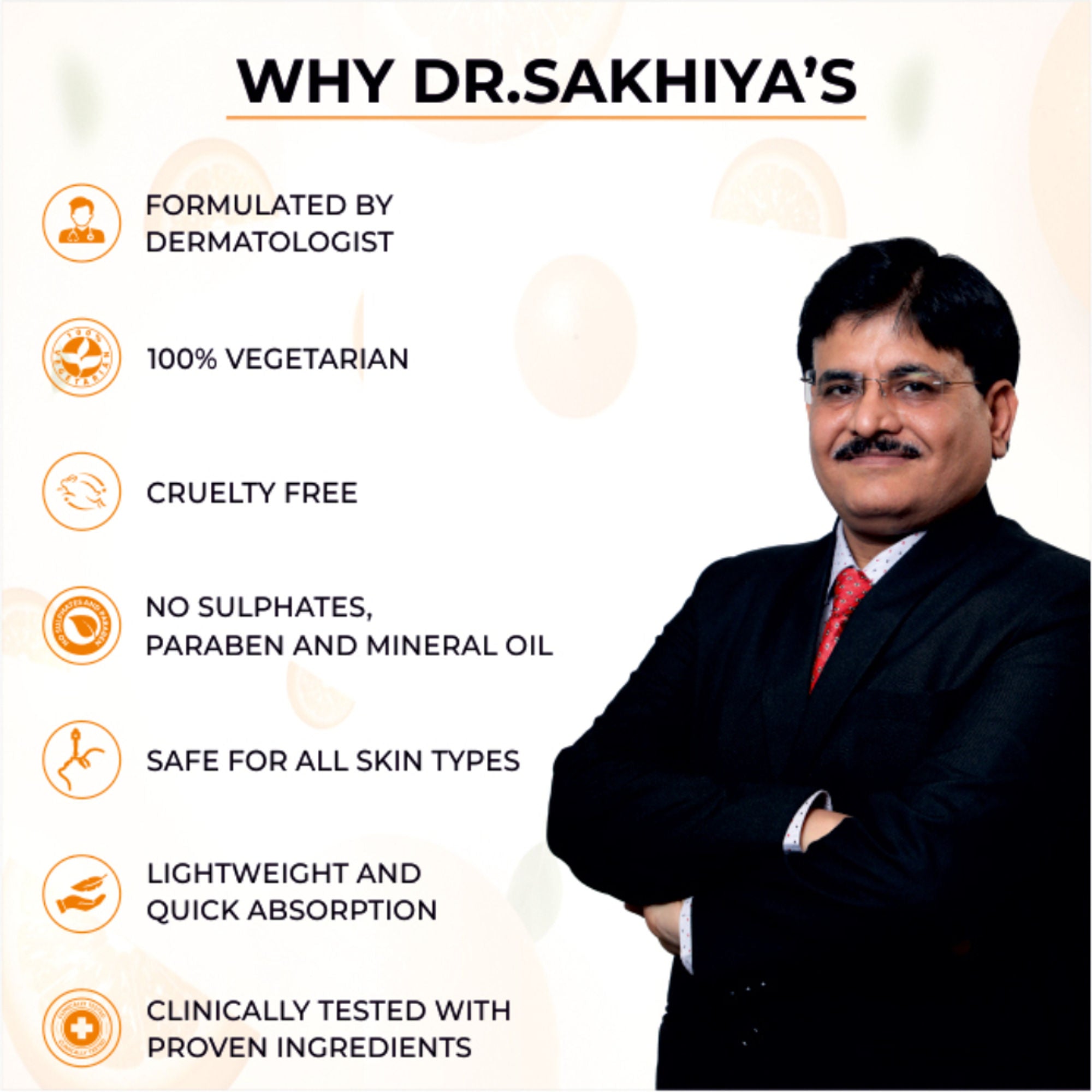 Dr.Sakhiya Vitamin C Face Wash Daily Glowing and Brightening Cleanser with Antioxidants