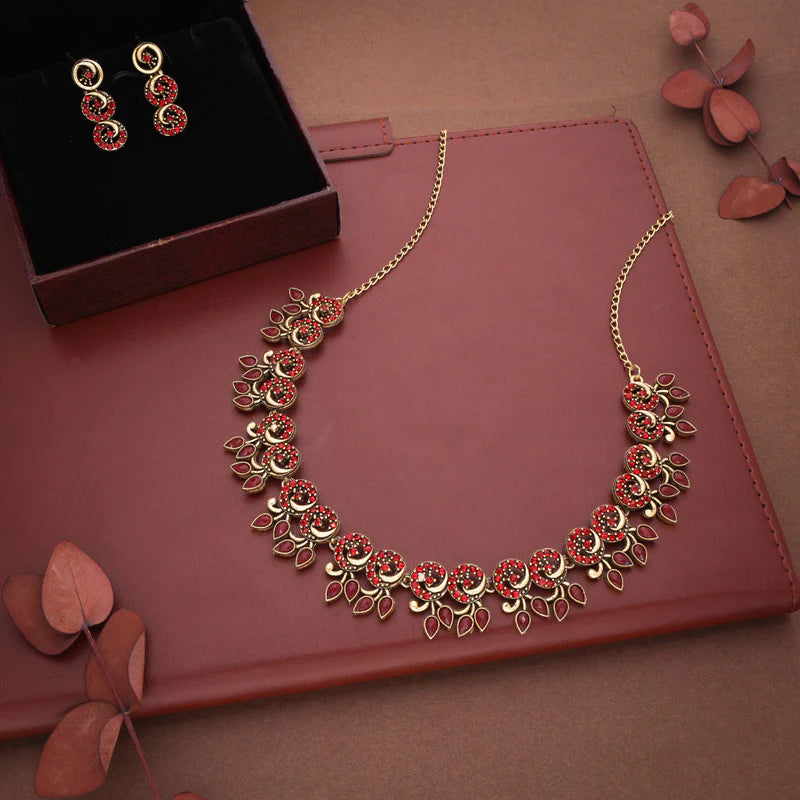Tehzeeb Creation gold pleate maroon colour choker set  THZ312