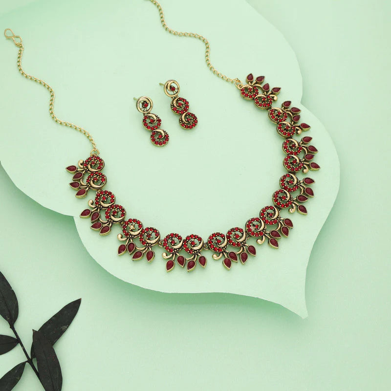 Tehzeeb Creation gold pleate maroon colour choker set  THZ312