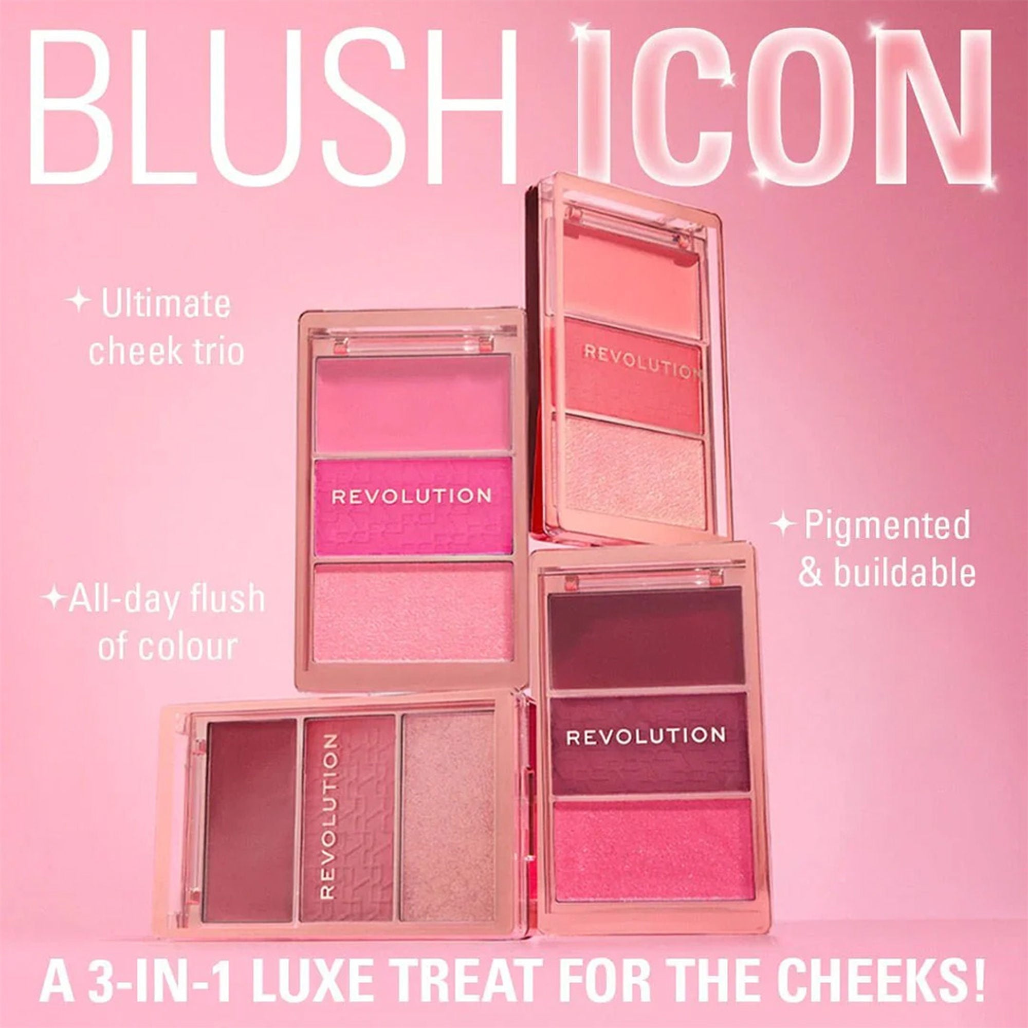 Makeup Revolution Blush Icon Palette - Hot Pink Flag