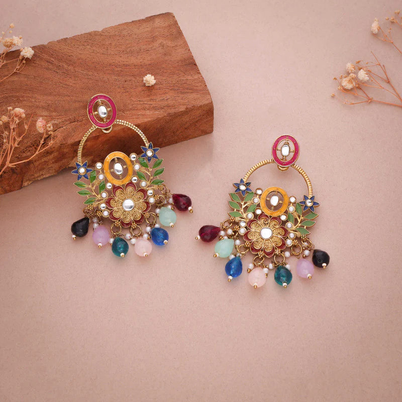 Tehzeeb Creation MULTY beads multy colour earrings THZ335