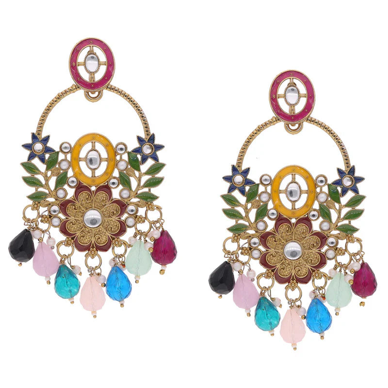 Tehzeeb Creation MULTY beads multy colour earrings THZ335