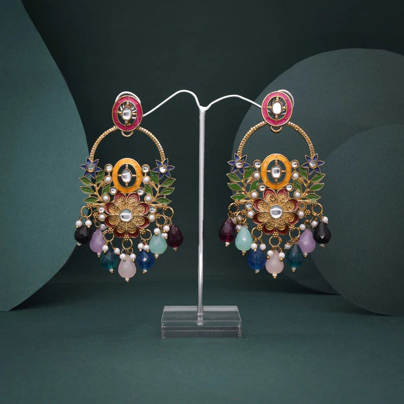 Tehzeeb Creation MULTY beads multy colour earrings THZ335
