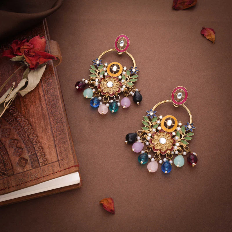 Tehzeeb Creation MULTY beads multy colour earrings THZ335