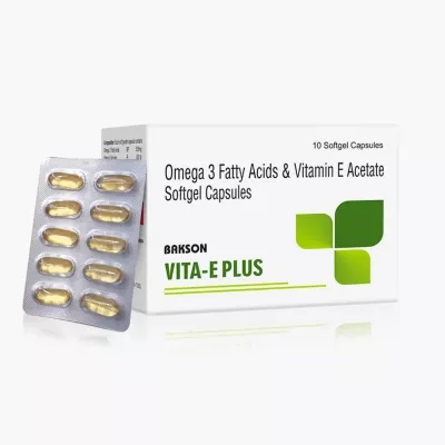 Bakson's VITA-E PLUS (Omega 3 Fatty Acids & Vitamin E Acetate Softgel Capsules)