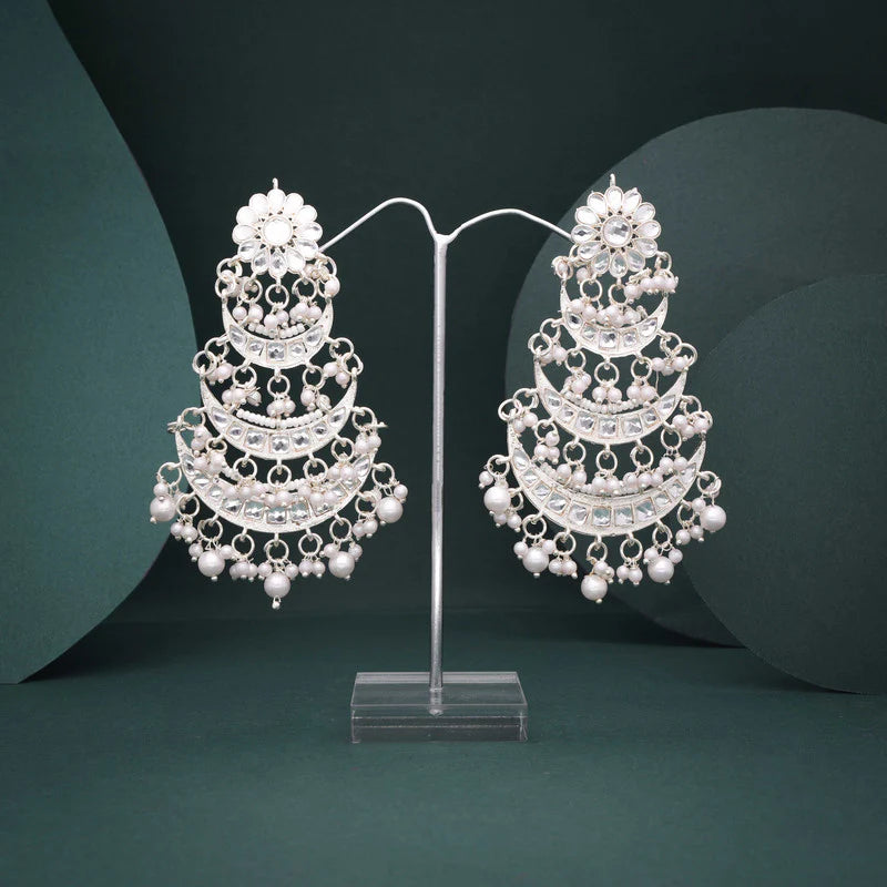 Tehzeeb Creation gold polish moon layer design earrings THZ381