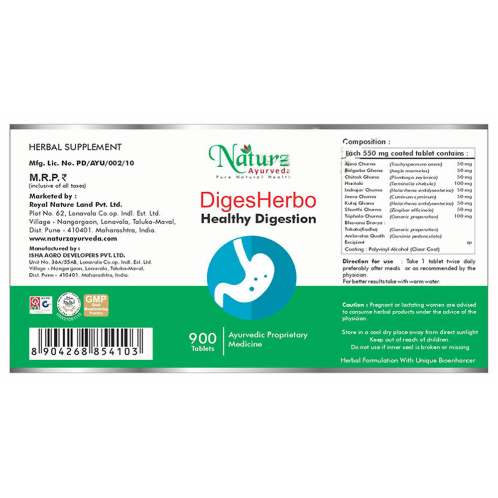 Naturz Ayurveda Diges Herbo Tablets