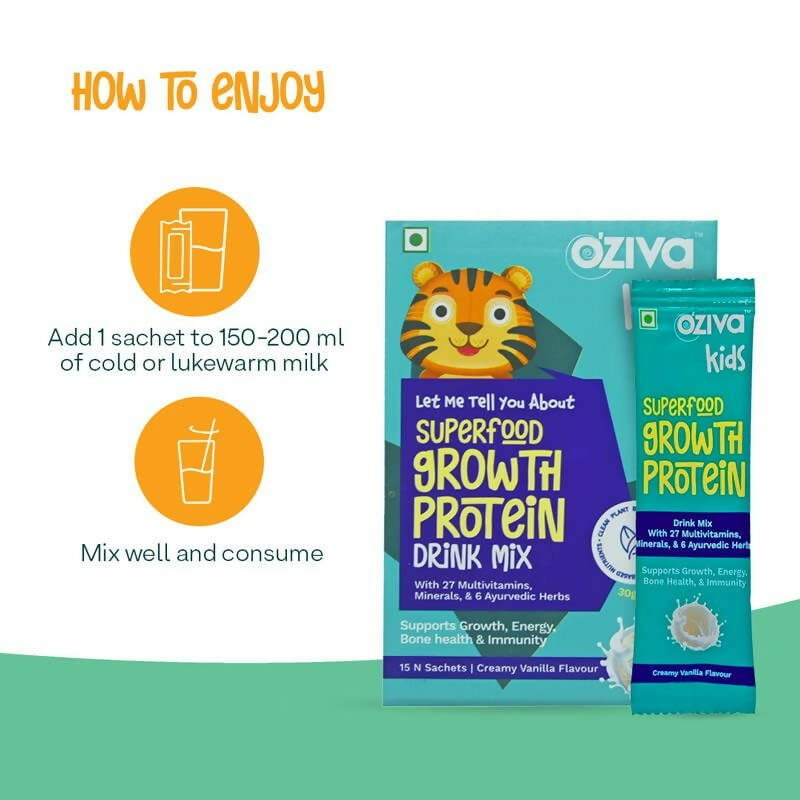 OZiva Kids Superfood Growth Protein Drink Mix