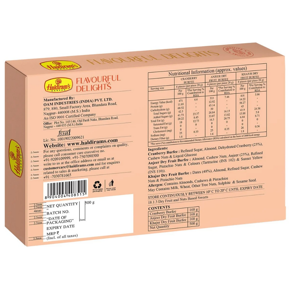 Haldiram's Flavourful Delights - Assorted Dry Fruits Burfee