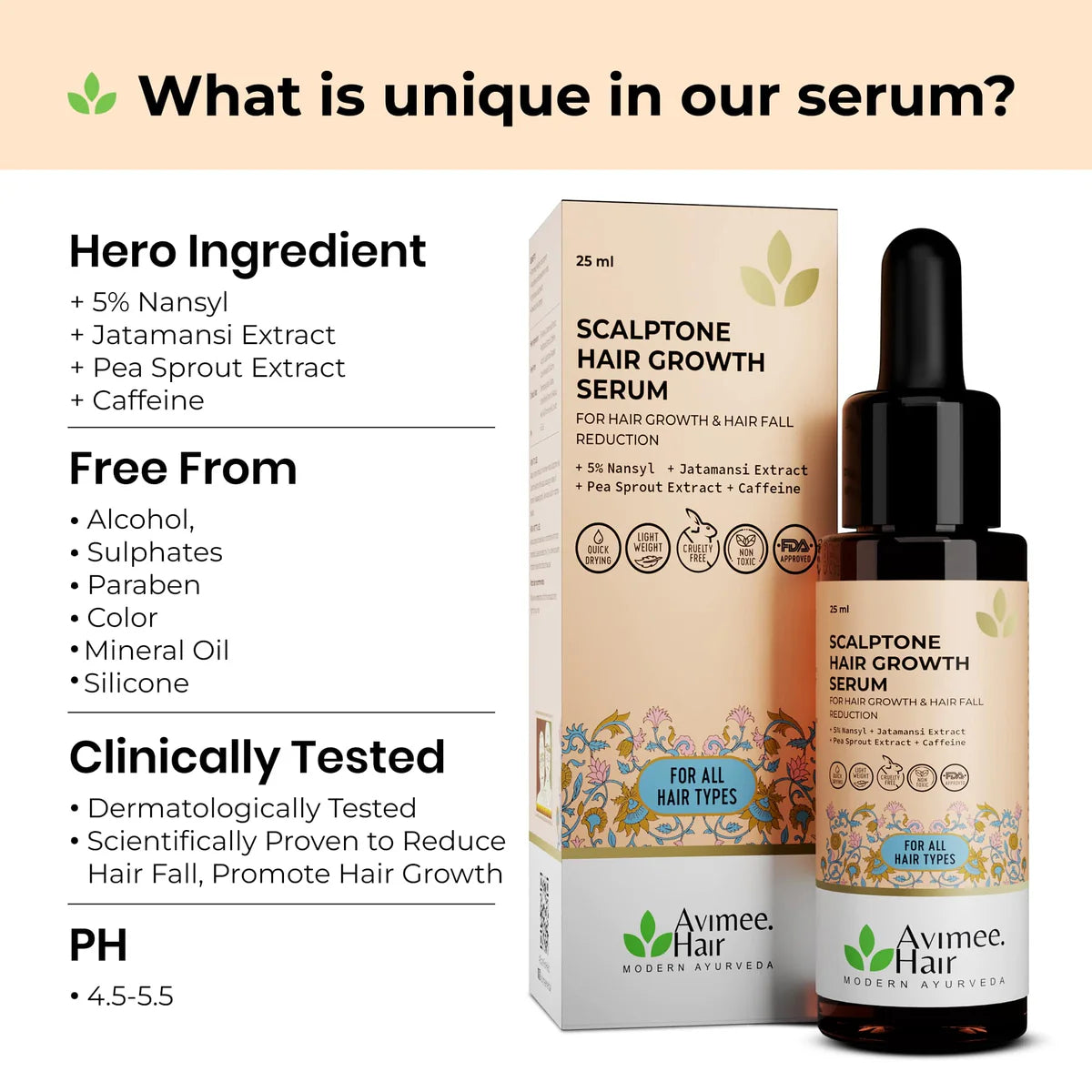 Avimee herbal Scalptone Hair Growth Serum With Nansyl