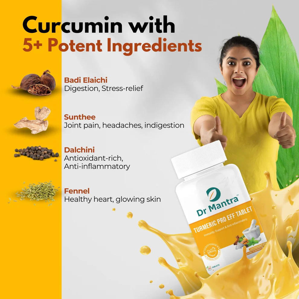 Dr Mantra Turmeric Pro Effervescent Tablets for Immunity & Cold| 15 Tablets