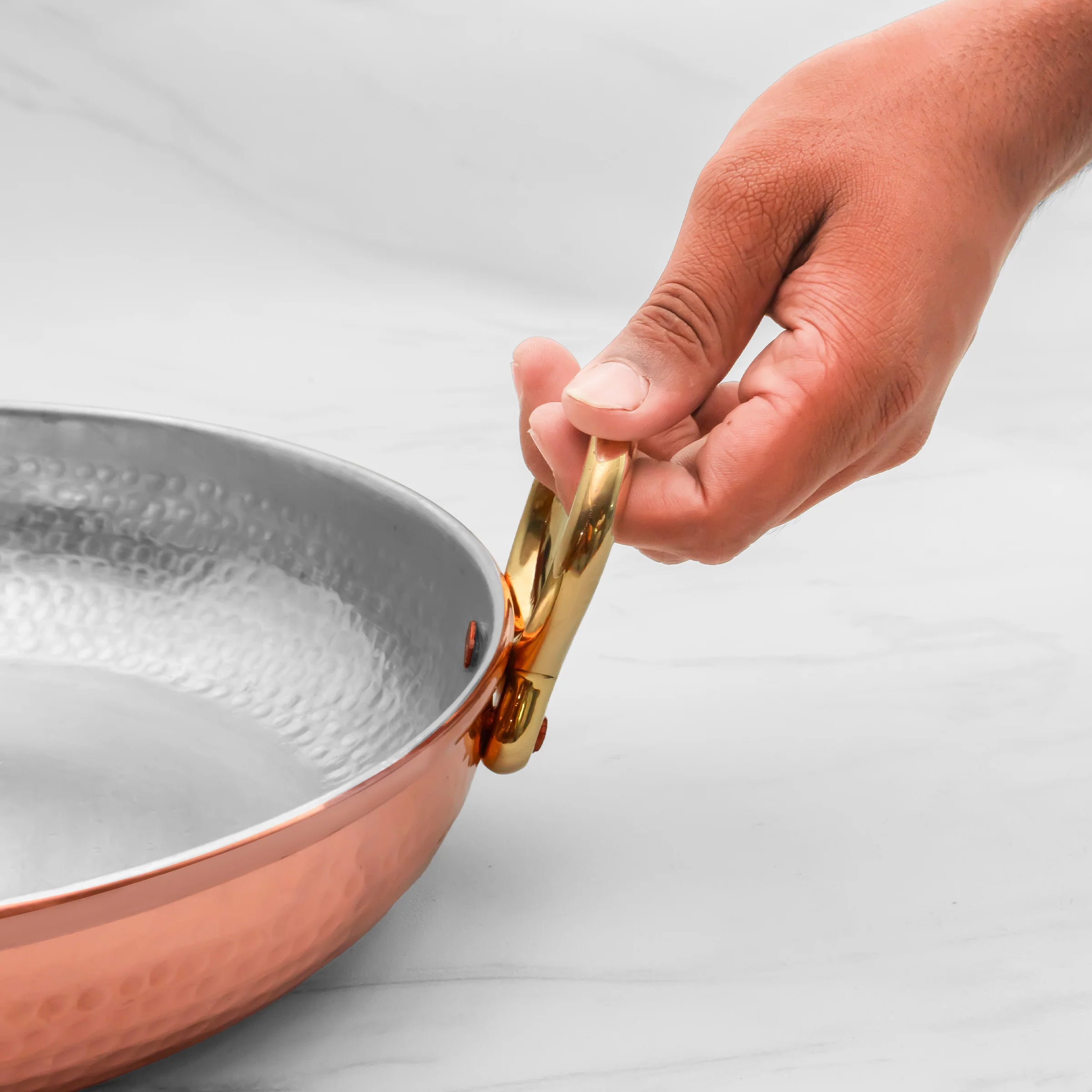Health Smith Pure Copper Fry Pan for Cooking – Tin Coated (Kalai)