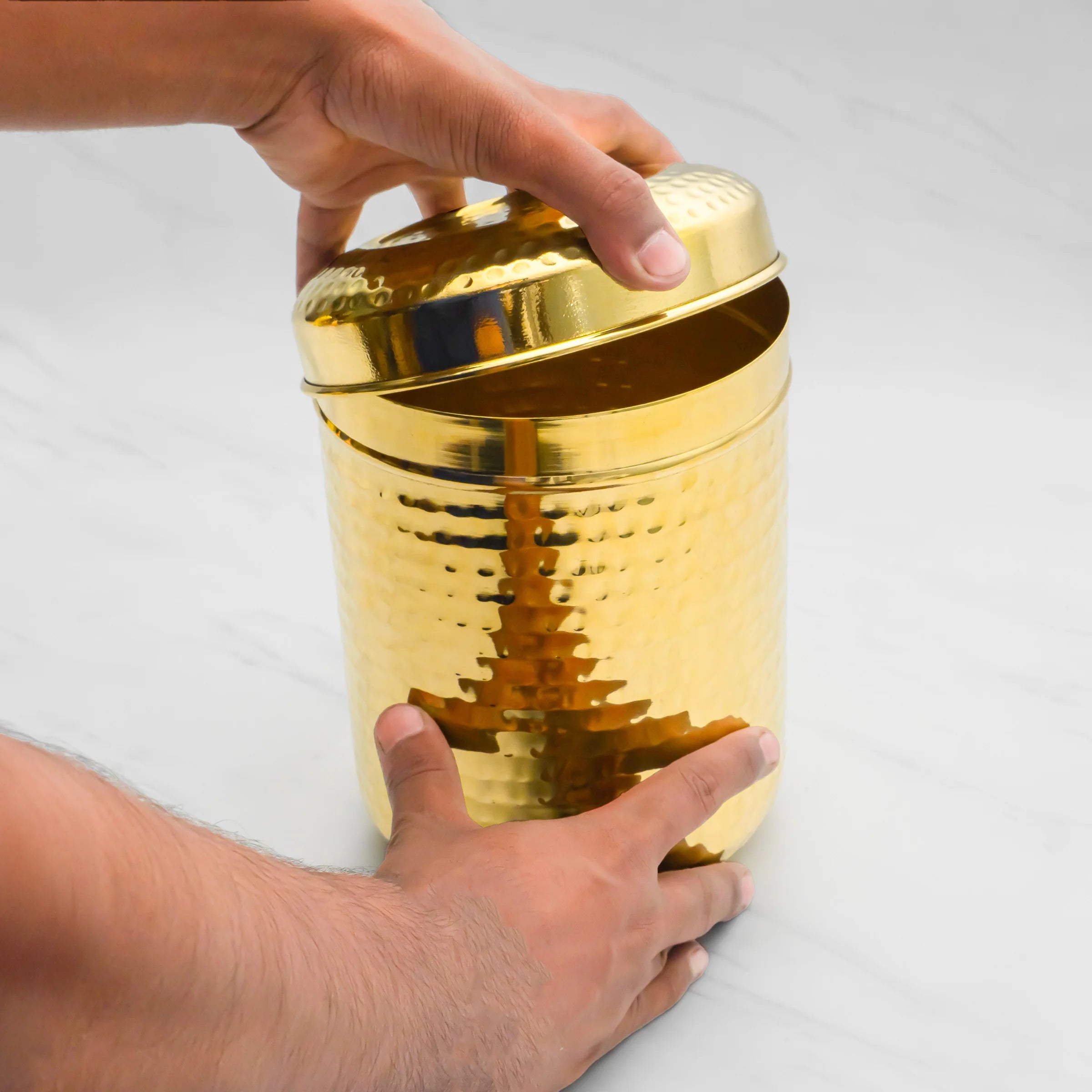 Health Smith Brass Dabba for Storage | Pure Brass Jar/Container | Multipurpose Dabba (Medium)