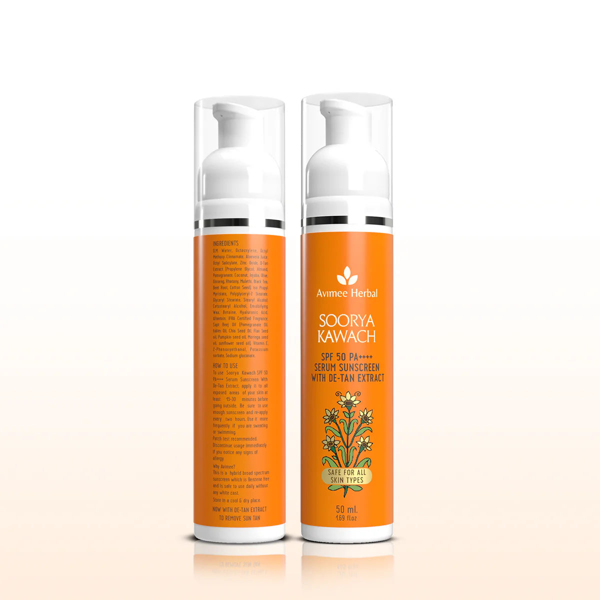 Avimee herbal Soorya Kawach SPF50 PA++++ Hybrid Sunscreen with De-Tan Extract
