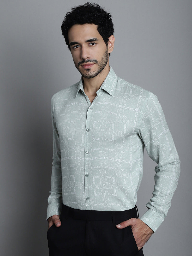 Men's Geomatric Printed Formal Shirts