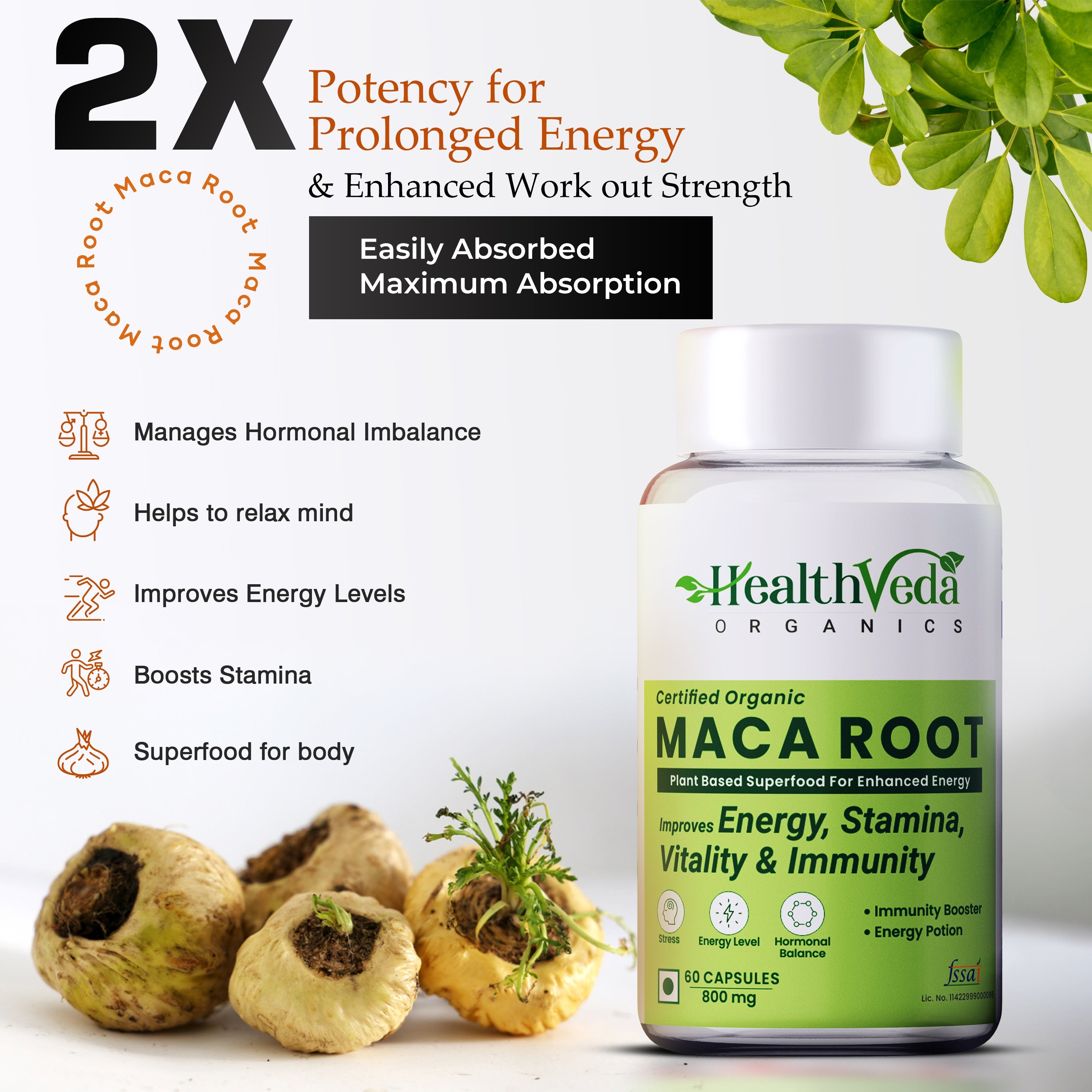 Health Veda Organics Maca Root Capsules