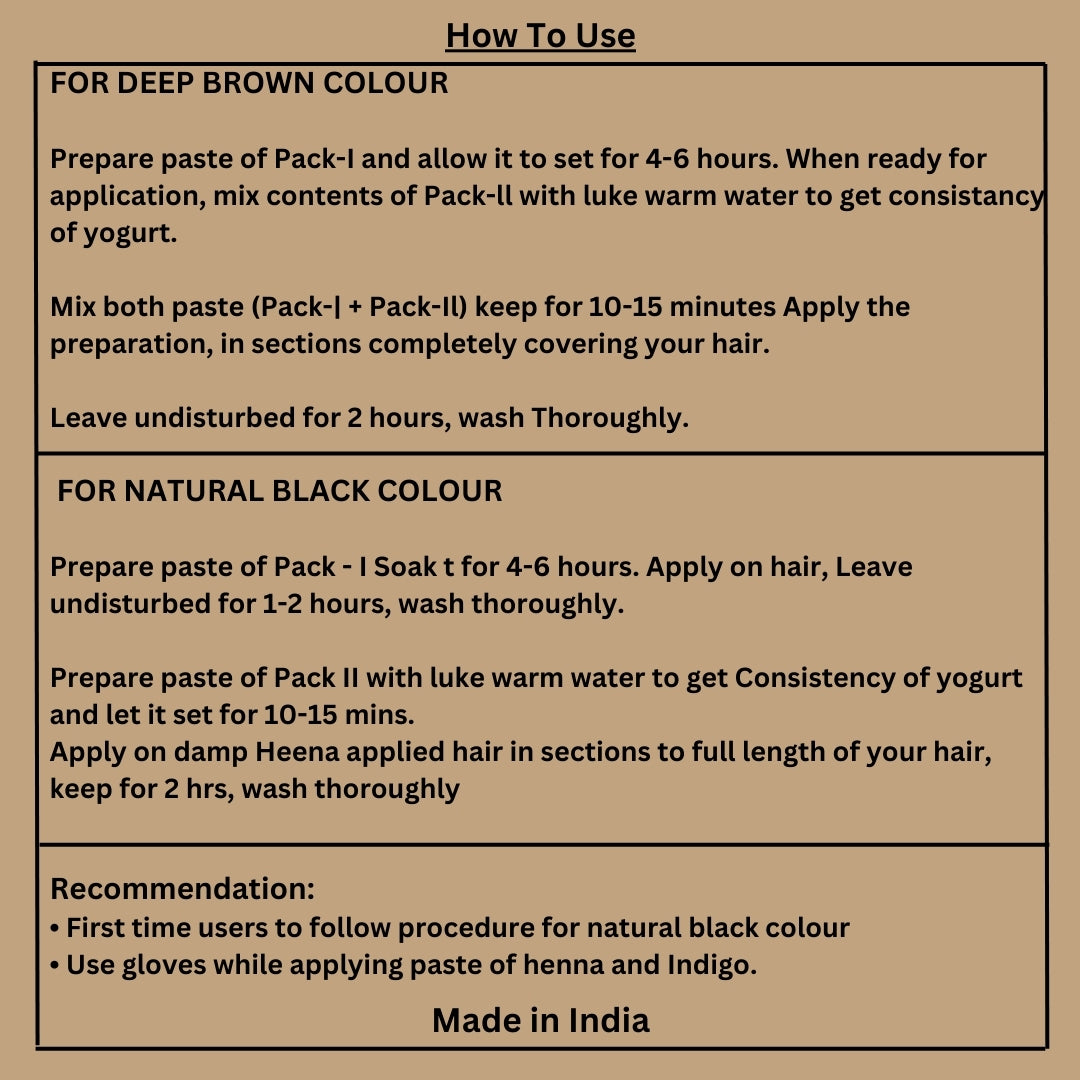 Etheric Natural Hair Dye for Black Hair (Henna Leaves powder, Indigo leaves powder Based) (200 gram)