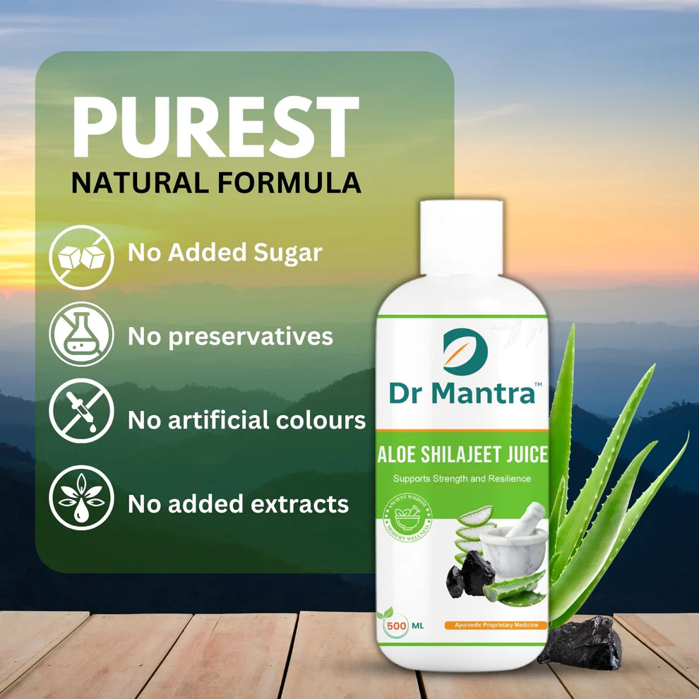 Dr Mantra Aloe Shilajeet Sugar-free Juice for Energy & Stamina| 500ml