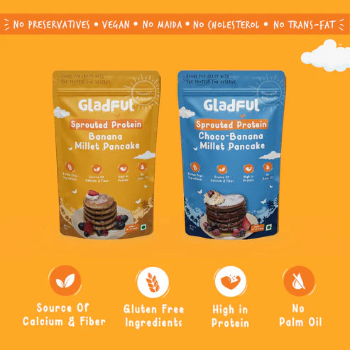 Gladful Banana Pancake and Choco-Banana Pancake - Pack of 2