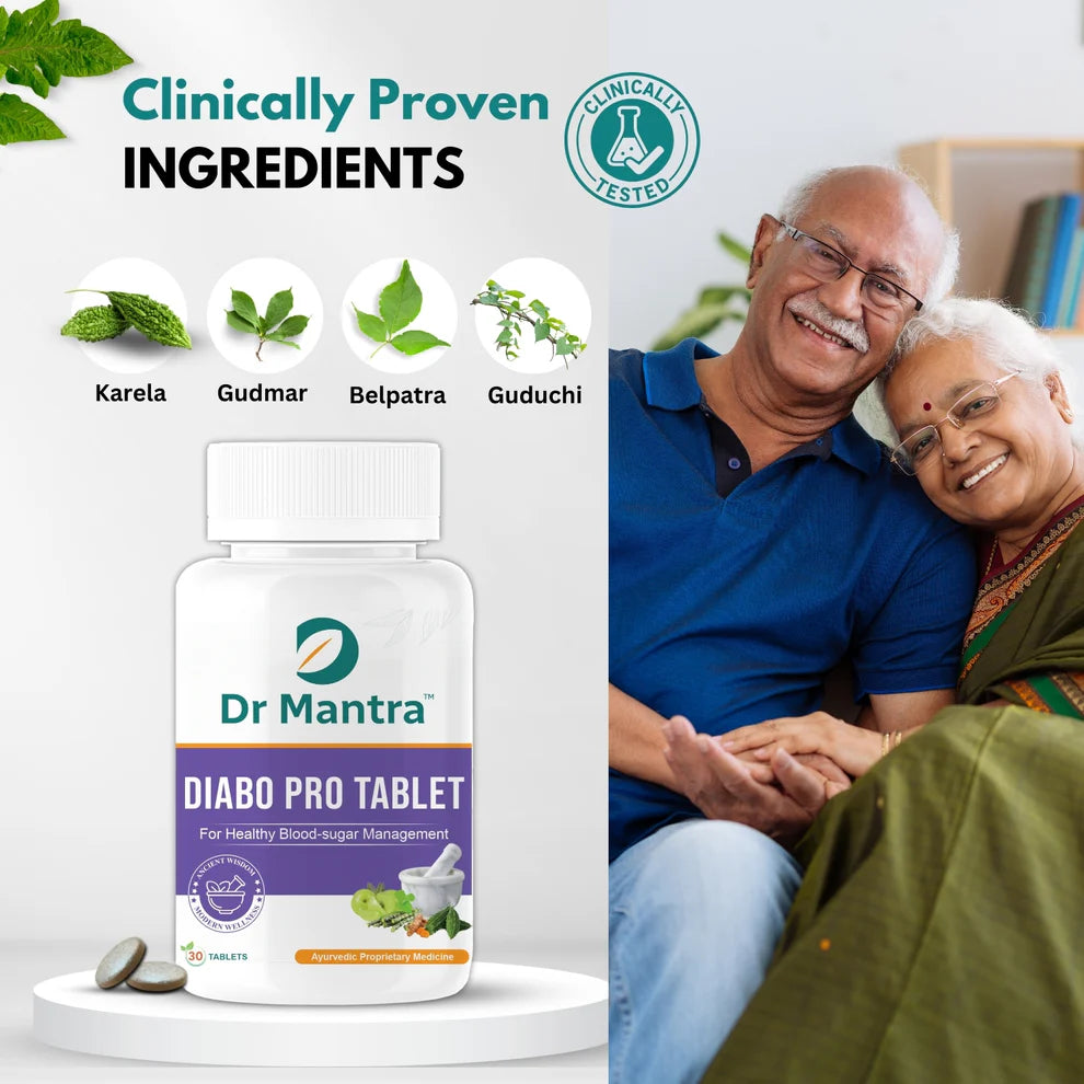 Dr Mantra Diabo Pro Tablets Supplement for healthy blood sugar levels| 30 Tablets