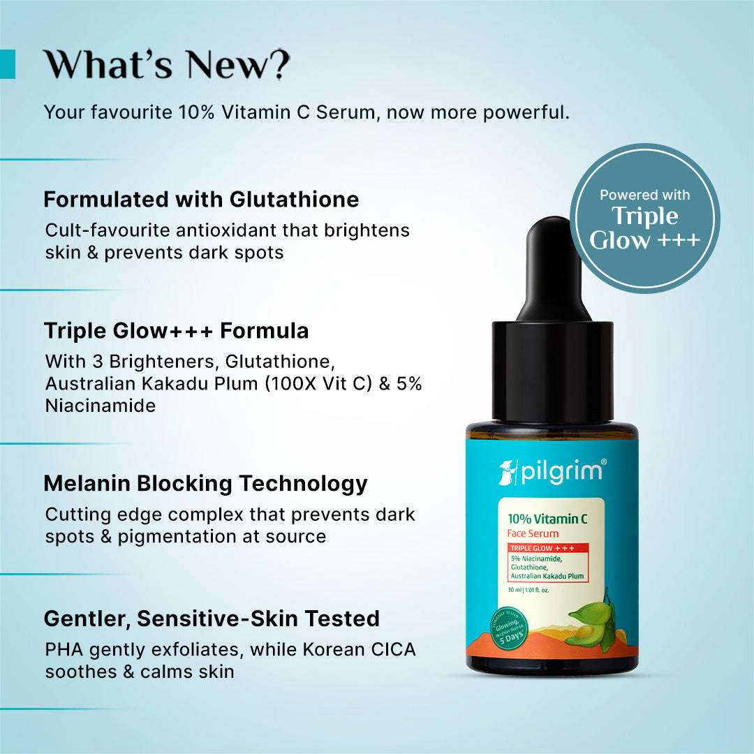 Pilgrim 10% Vitamin C Face Serum For Daily Brightness 5% Niacinamide