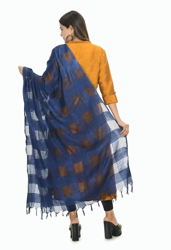 Mominos Fashion Navy Blue Window Dupatta