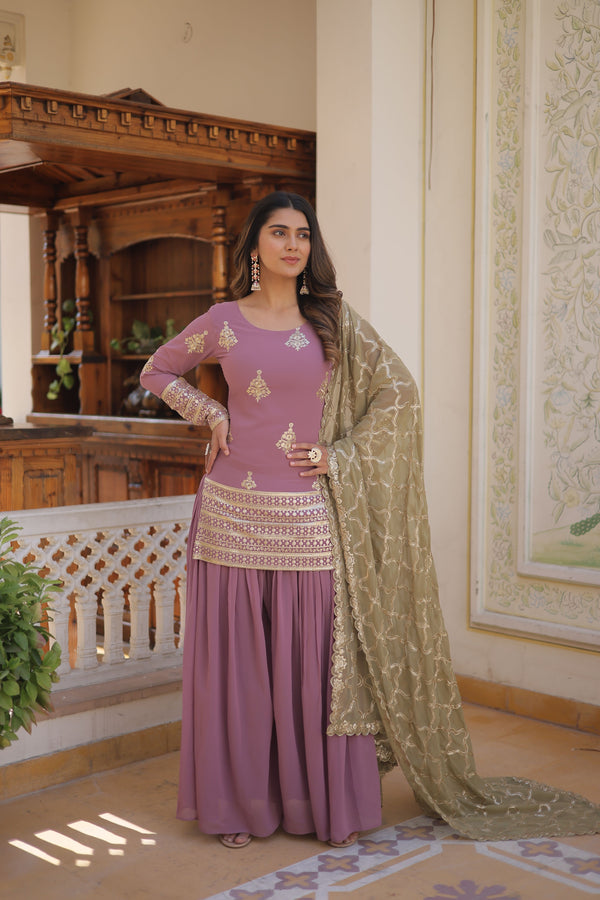 Aastha fashion Onion Dupatta with Faux Georgette kurti fabric
