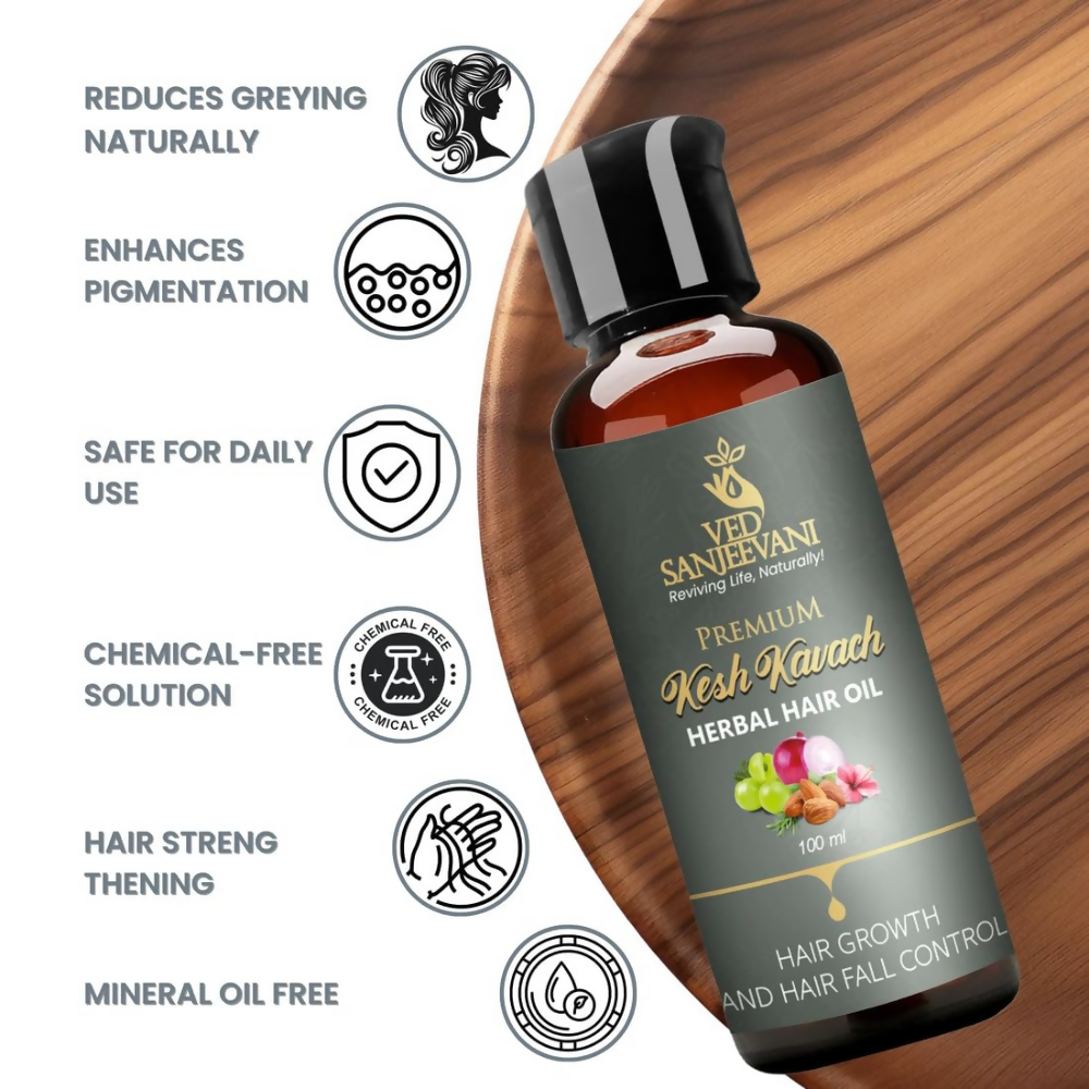 Ved Sanjeevani Kesh Kavach Herbal Hair Oil