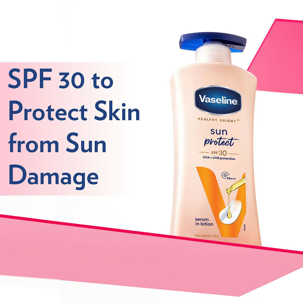Vaseline Healthy Bright Daily Brightening Body Lotion & Sun Protect SPF 30 Body Lotion Combo