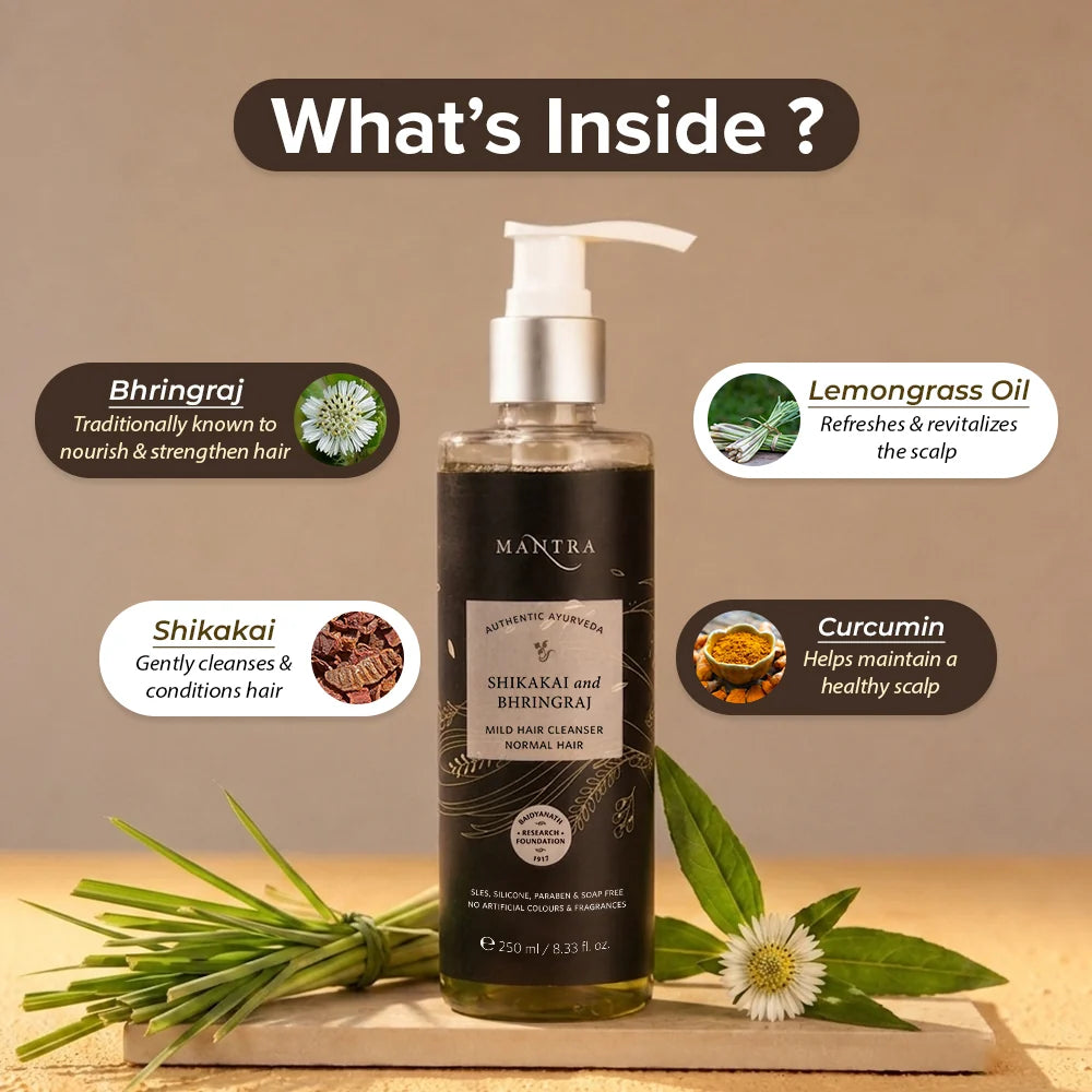 Mantra Shikakai and Bhringraj Mild Hair Cleanser for Normal Hair