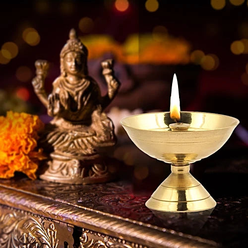 Brass Diya / Diya Lamp Oil Stand/ Deepam Kundulu - Small