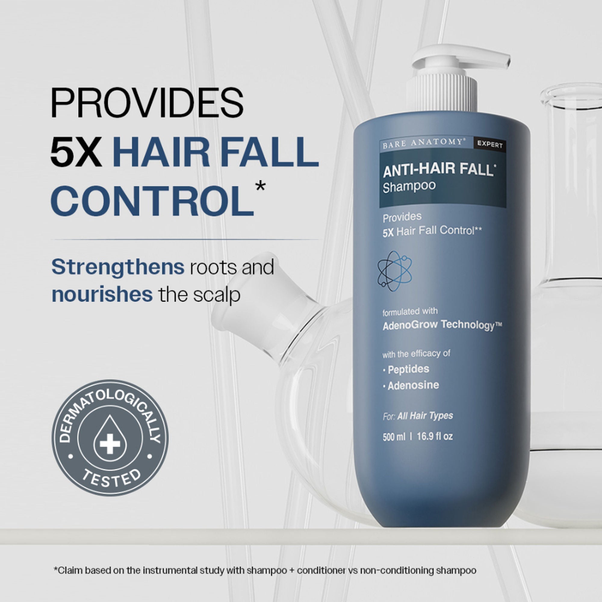 Bare Anatomy Anti-Hair Fall Shampoo 5X Hair Fall Control With Peptides