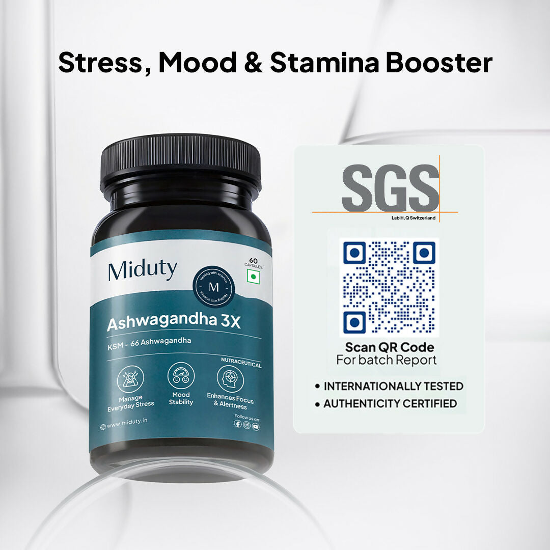 Miduty KSM 66 Ashwagandha 3x capsules
