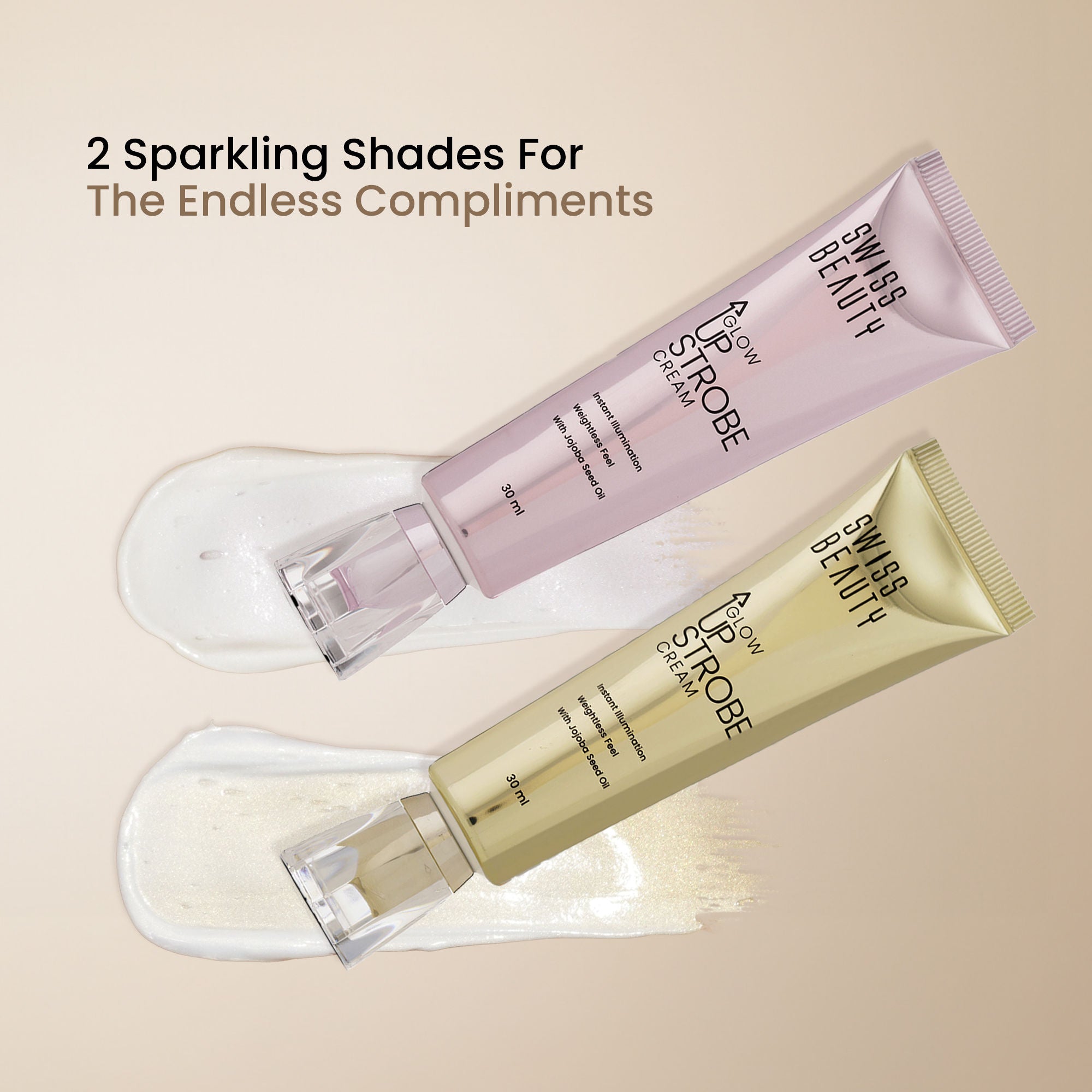 Swiss Beauty Glow Up Strobe Cream, Dewy Radiance, Versatile Use With Jojoba Oil - 2 Moonlit Glow