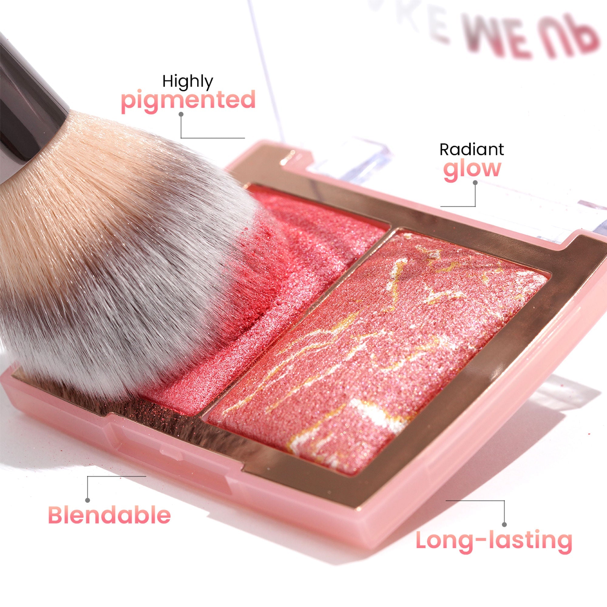 Swiss Beauty Bake Me Up Blush & Highlighter , 2-In-1 Baked Formula, Long-Lasting - Pink Macaron