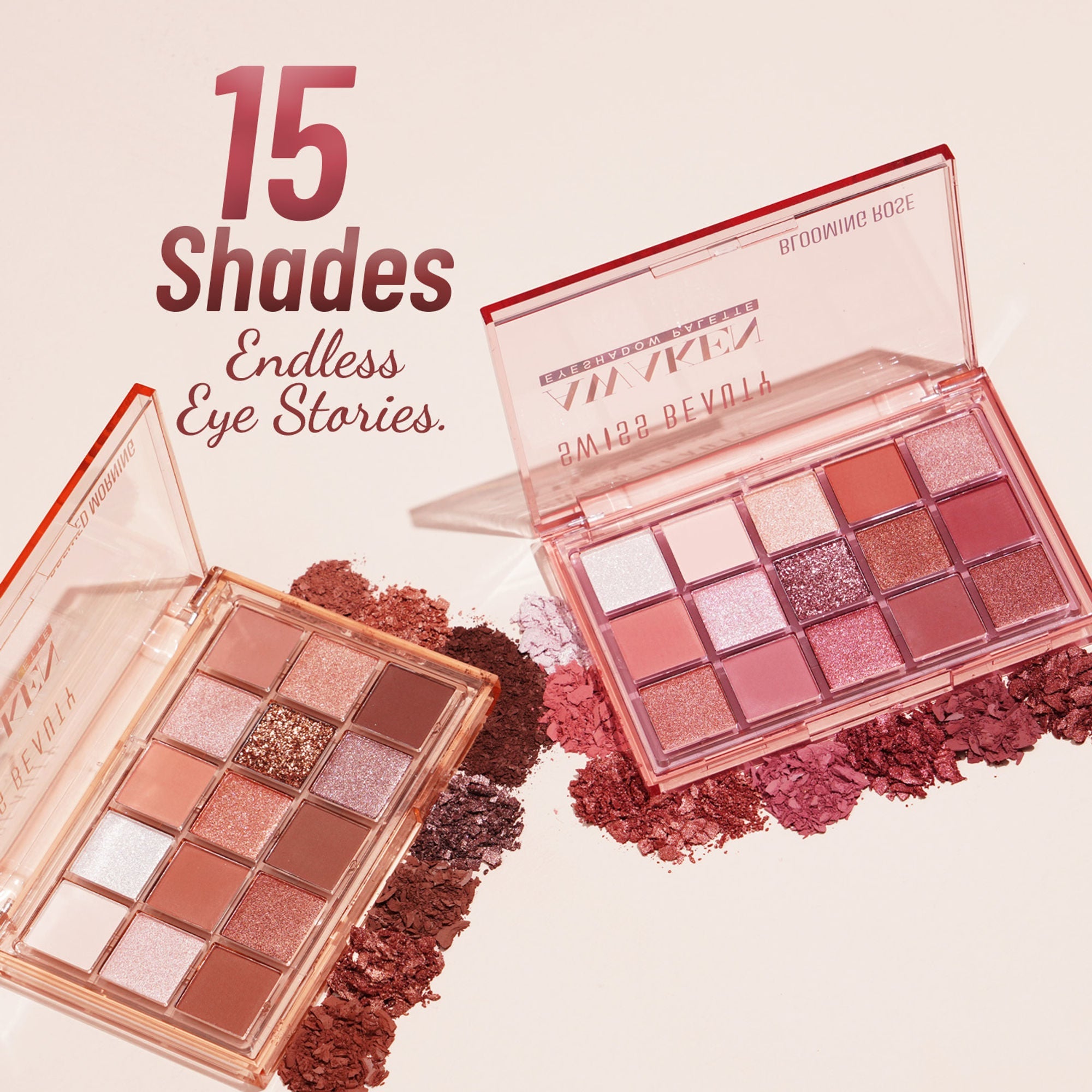 Swiss Beauty Awaken Eyeshadow Palette , Matte + Shimmer Finish , Long-Lasting - Blooming Rose