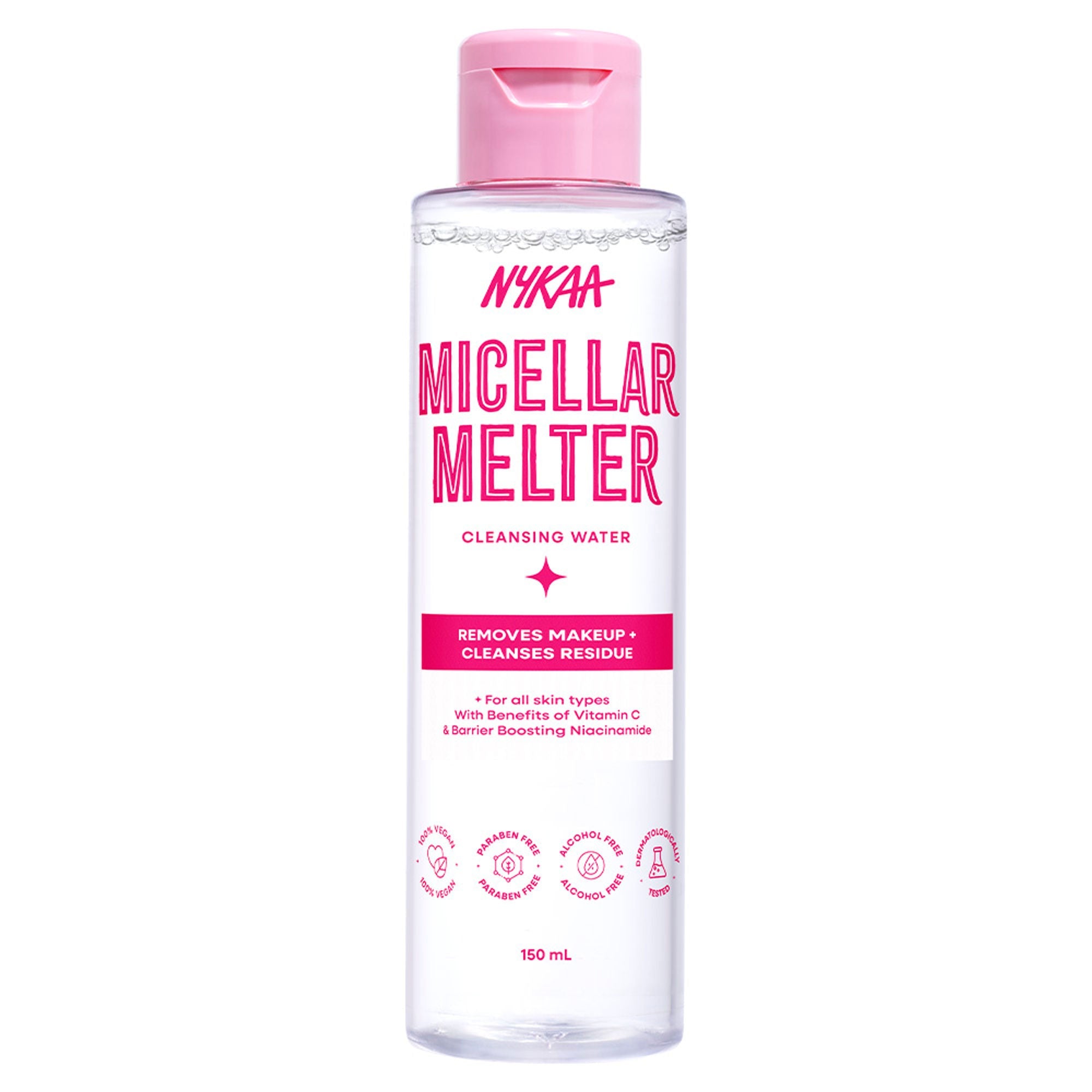 Nykaa Micellar Melter Cleansing Water - Sensitive Skin Gentle Cleanser With Vitamin C & Niacinamide