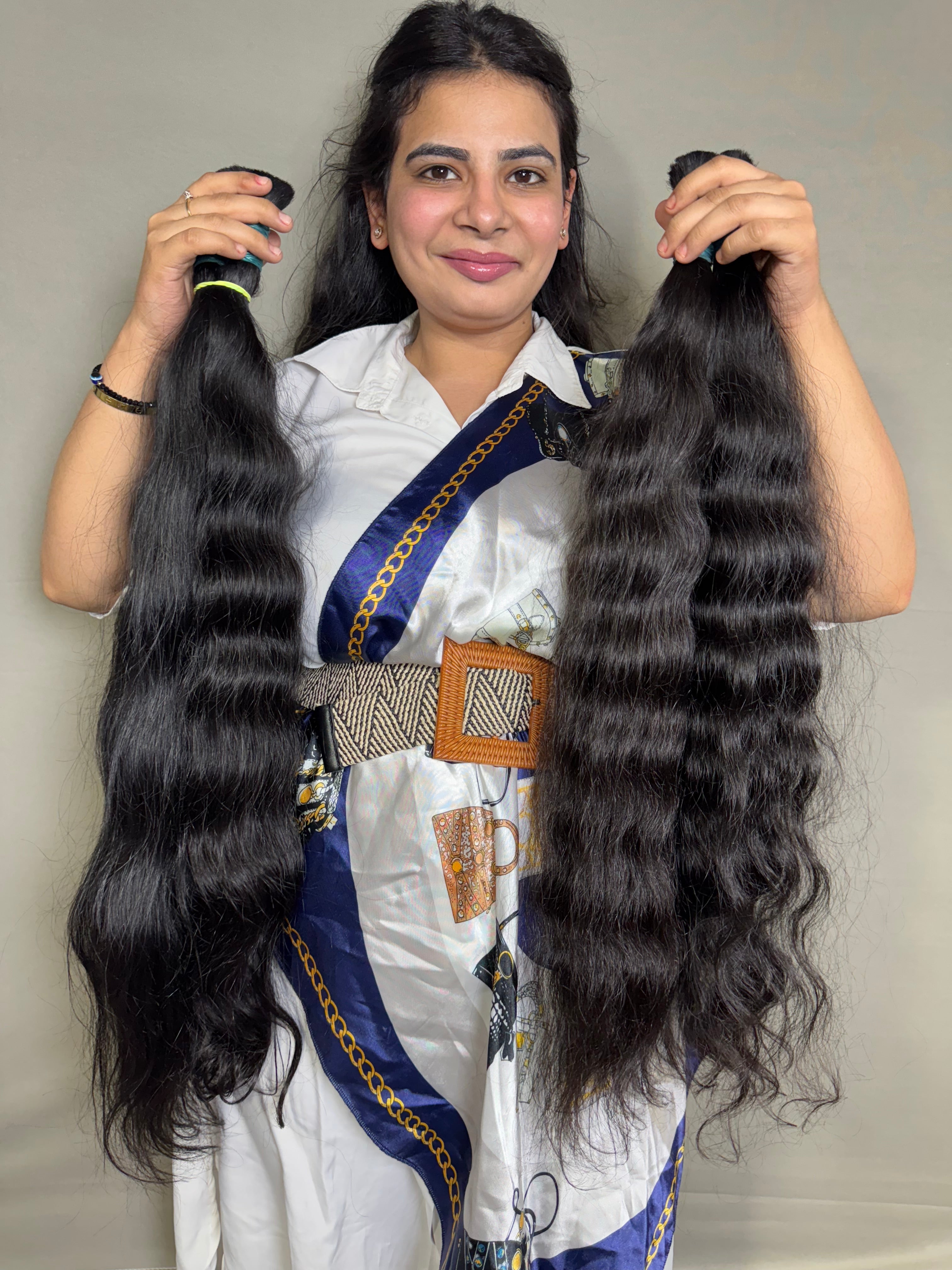 Raw Indian Wavy Bulk Hair Bundles
