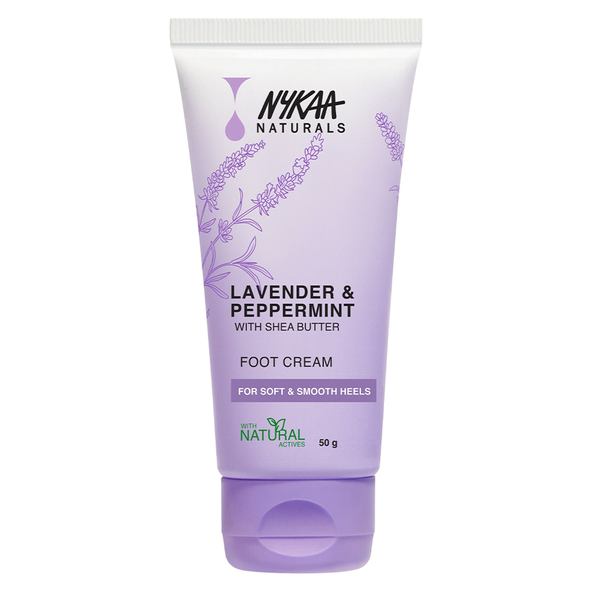 Nykaa Skin Happy Heels 20%Urea, 2%Lactic Acid Foot Cream-Dry & Cracked Feet - Lavender & Peppermint