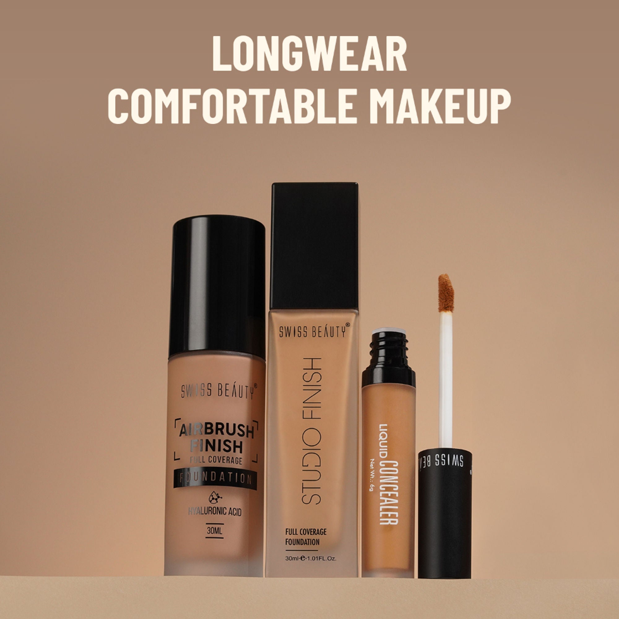 Swiss Beauty Airbrush Finish Full Coverage Foundation - 8 Golden Bronze