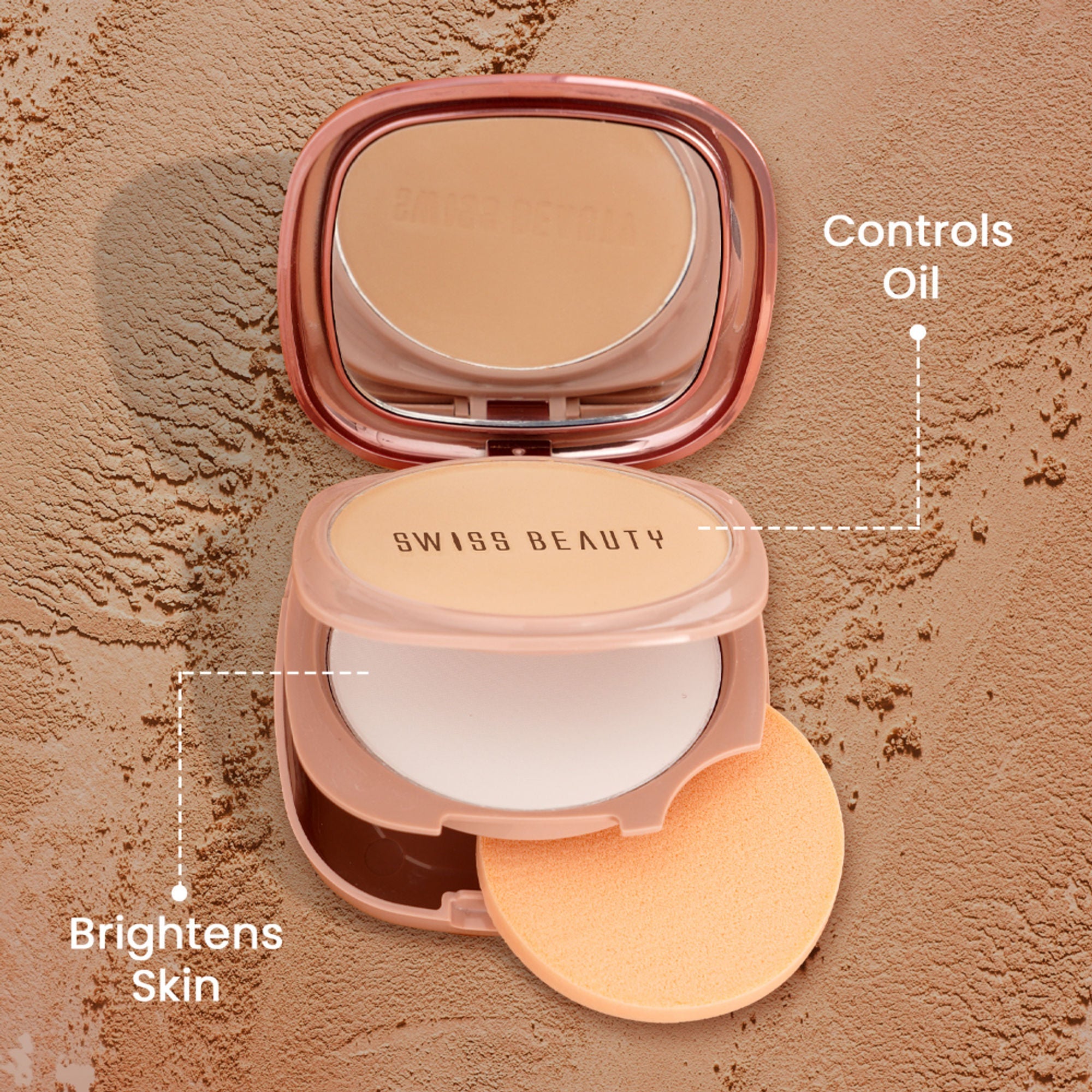 Swiss Beauty Matte & Set Duo Lightweight Compact Powder - 04 Honey and Banana
