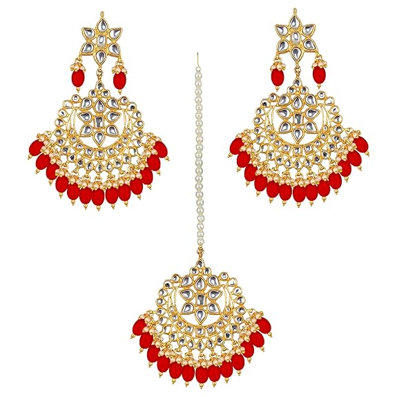 Tehzeeb Creation Ethnic Gold Plating Padmavat Jewelry Kundan Necklace Set for Girls & Women THZ495